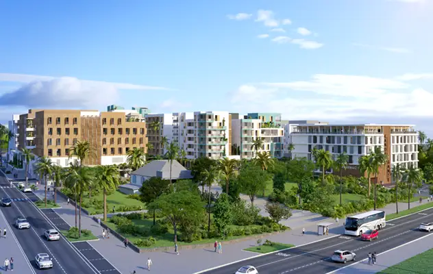 vue aérienne programme immobilier La Kanopée Opale Réunion