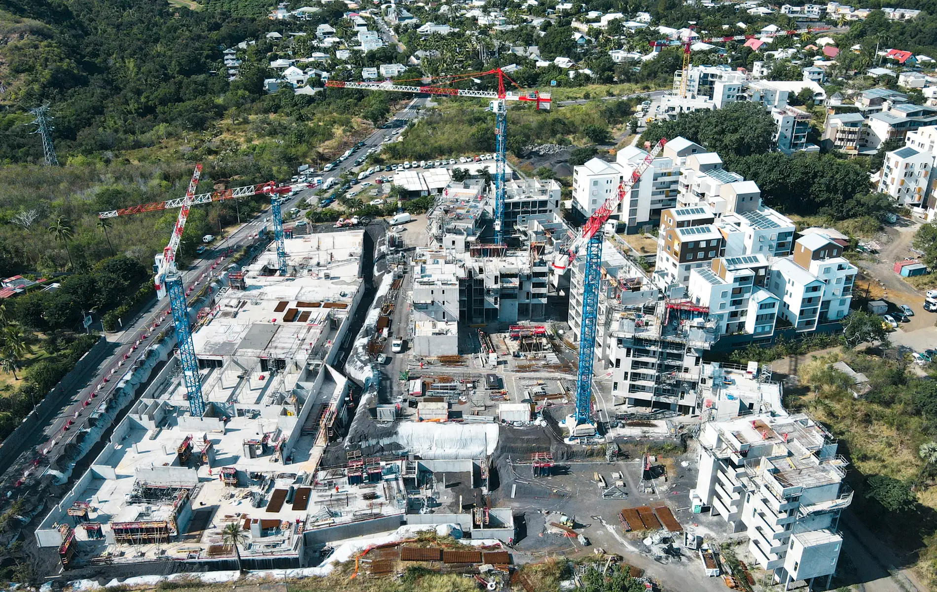 vue aérienne chantier programme immobilier La Kanopée 